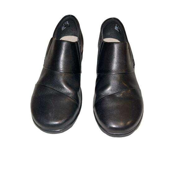 Clarks Collection Soft Cushion Leather Shoe Slip On Women 8.5 W Black‎ - Picture 3 of 9